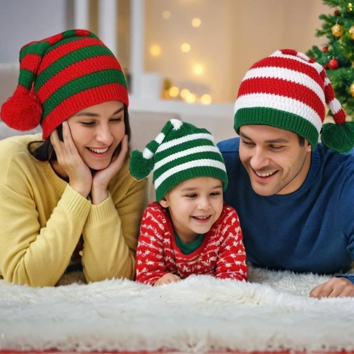 Kids Outdoor Xmas Gifts - Adultos niños sombreros de Navidad tela