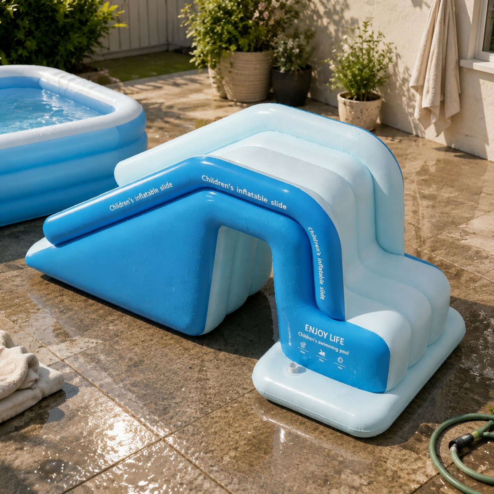 Kids Outdoor Pool - Tobogán Inflable para Piscina, Parque Acuático