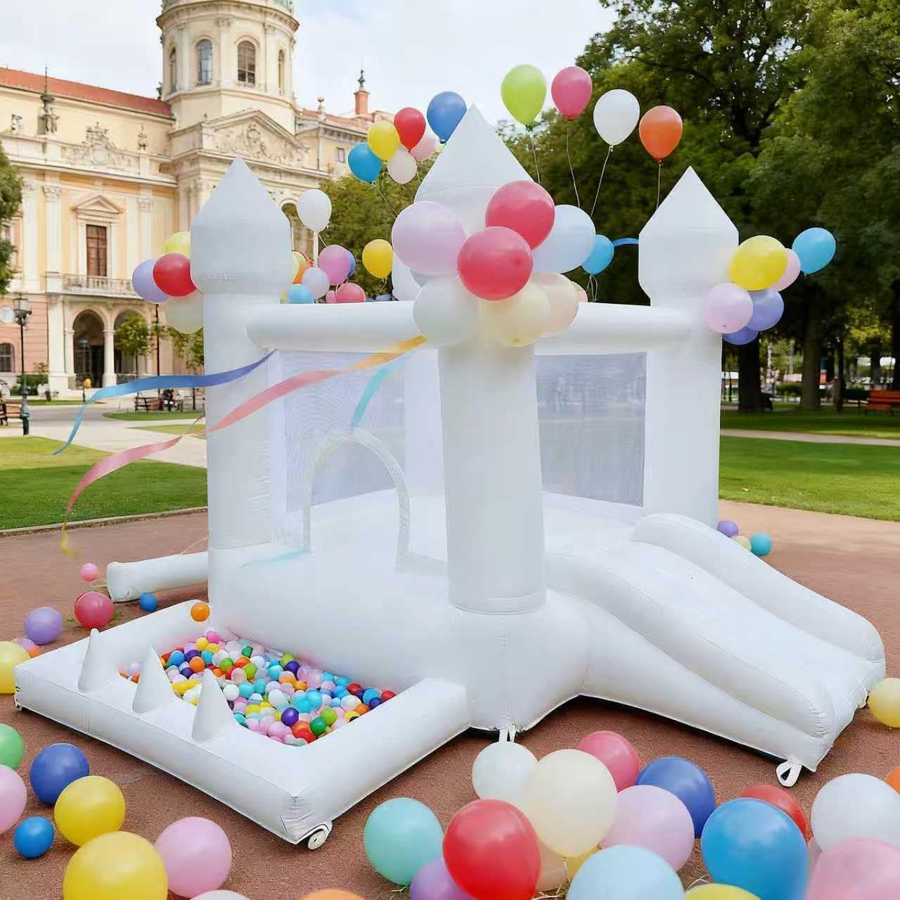 Kids Outdoor Inflatable - Castillo Inflable Blanco, Castillo Hinchable para