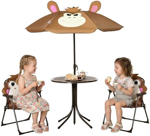 Kids Outdoor Umbrella Chair - Conjunto de Mesa y Sillas para