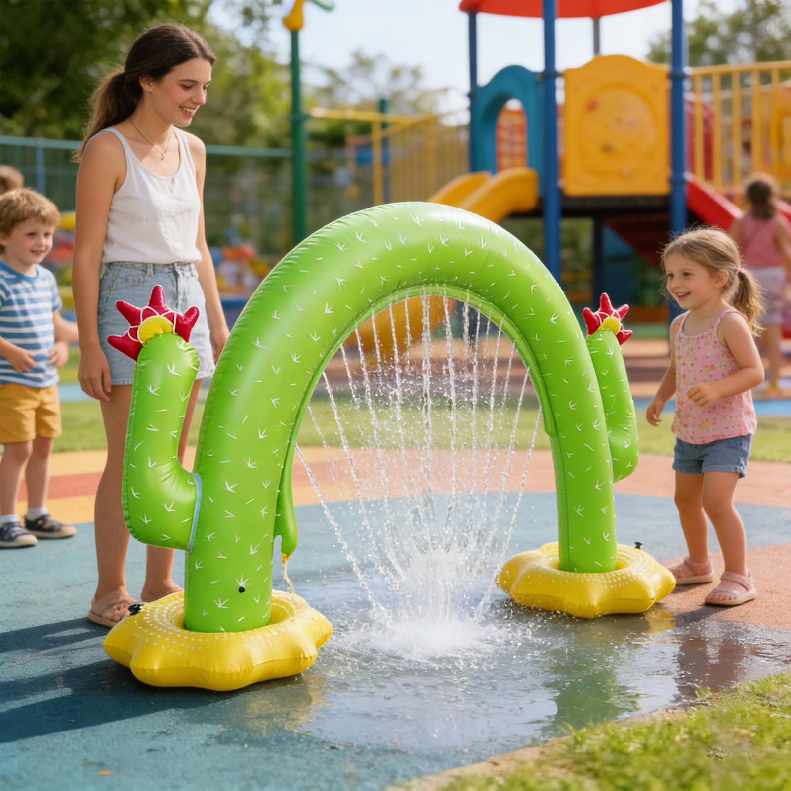 Kids Outdoor Tunnel - Aspersor Inflable de Cactus para Niños,