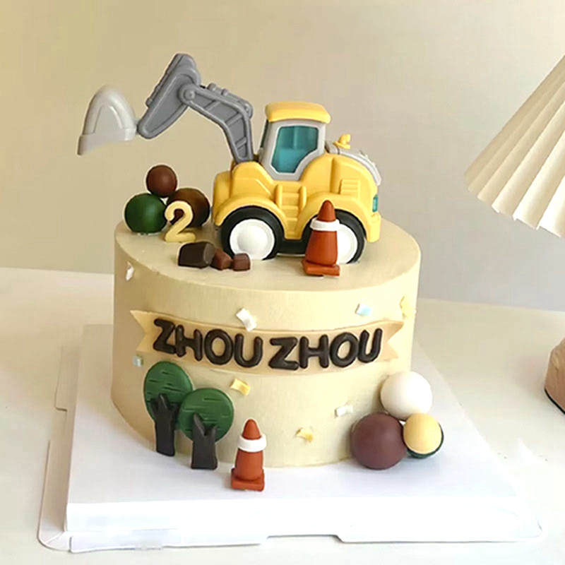 Kids Outdoor Digger - Adornos para tarta de construcción, decoración