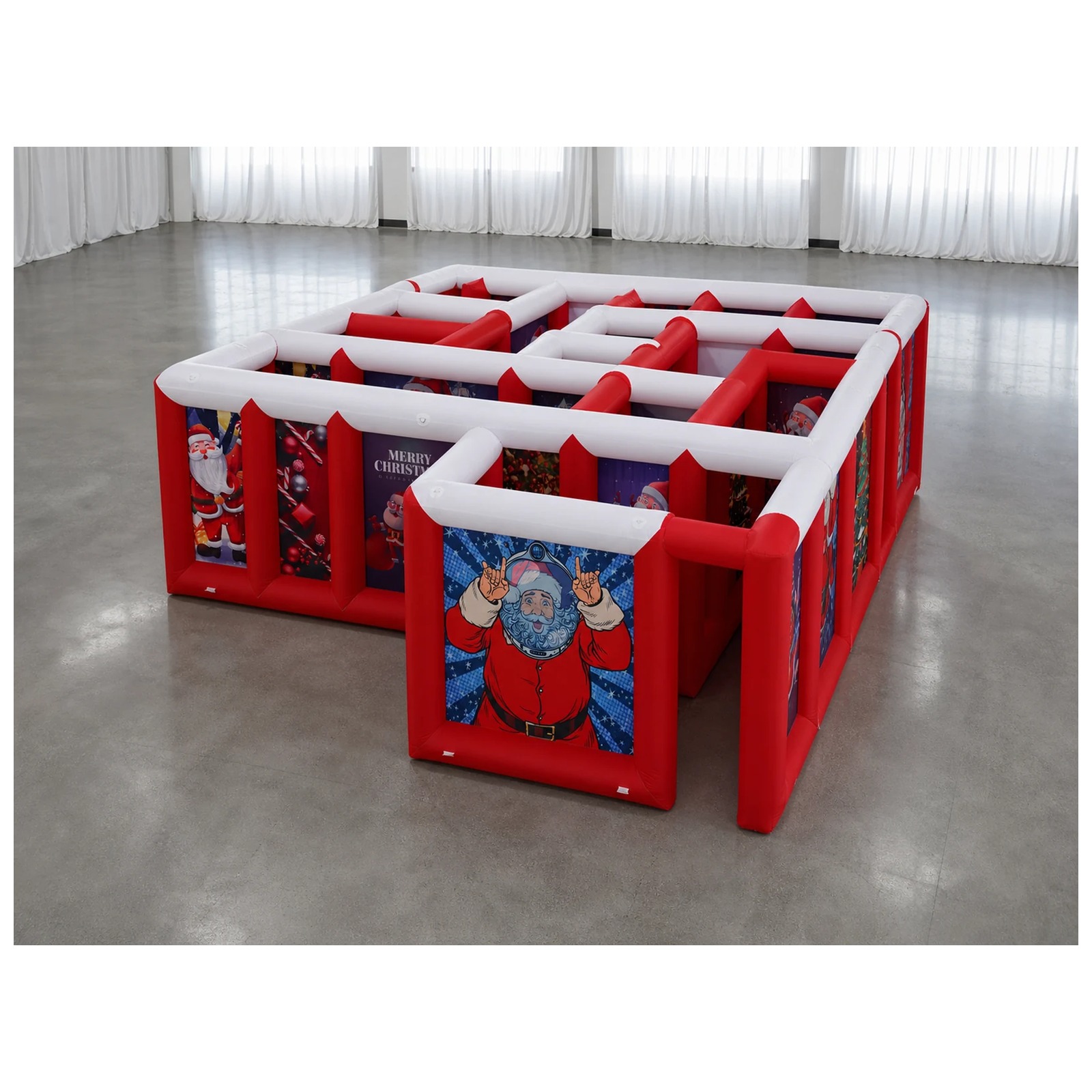 Kids Outdoor Inflatable - Laberinto Inflable Grande Rojo y Blanco