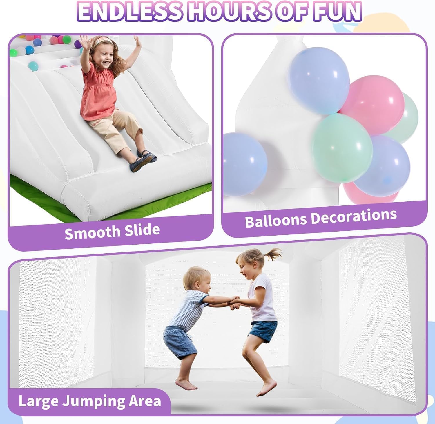 Castillo Inflable Blanco para  - Kids Outdoor House With Slide reseña y precio