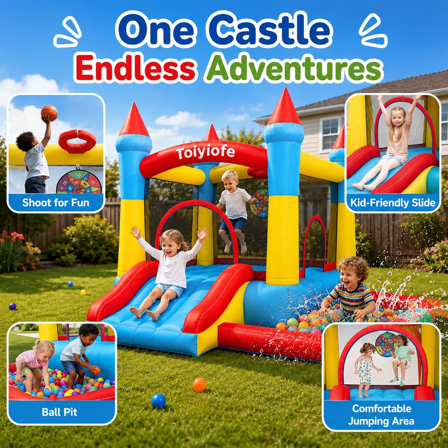 Castillo Inflable para Niños d - Kids Outdoor House With Slide reseña y precio