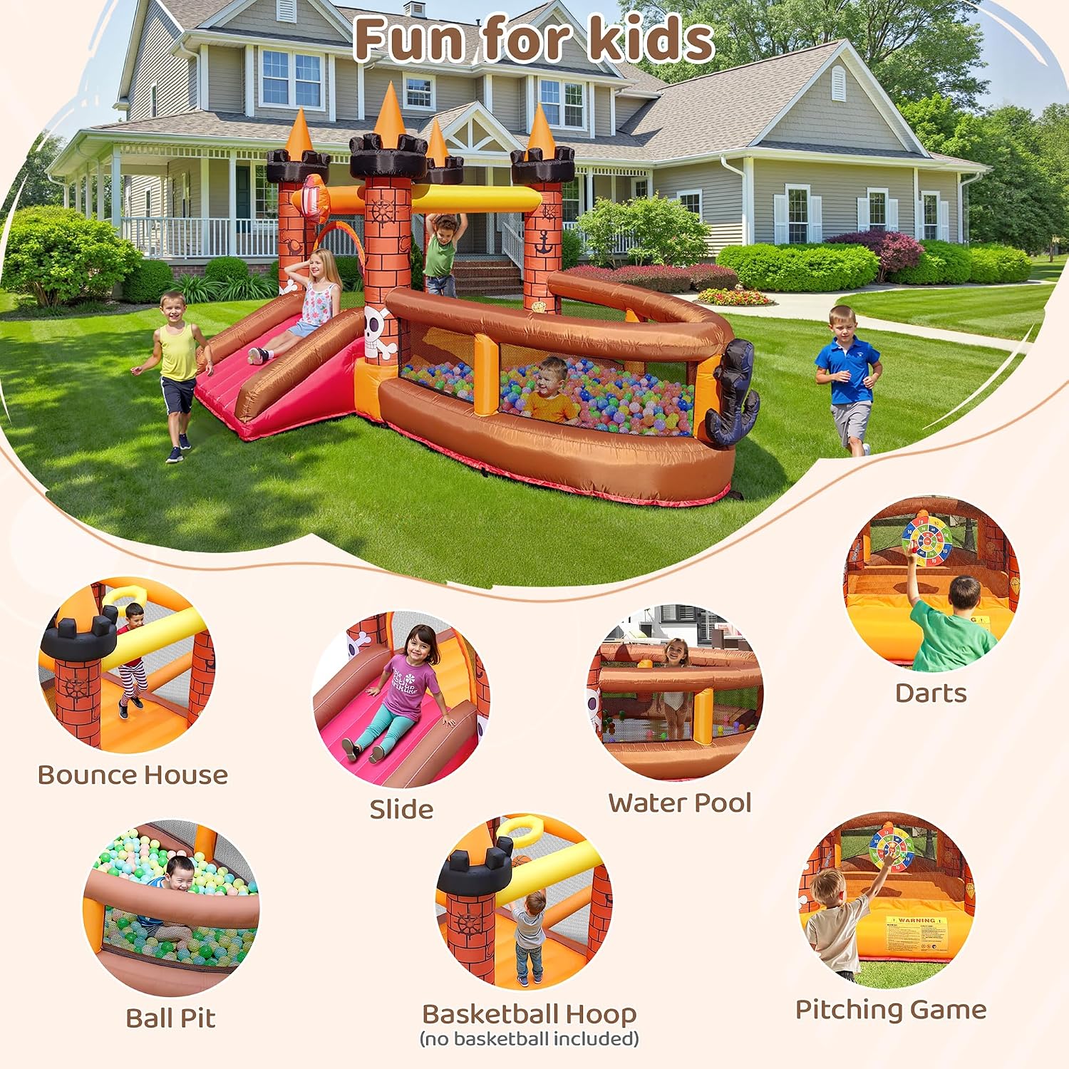 Casa Inflable para Niños de 3  - Kids Outdoor Inflatable reseña y precio