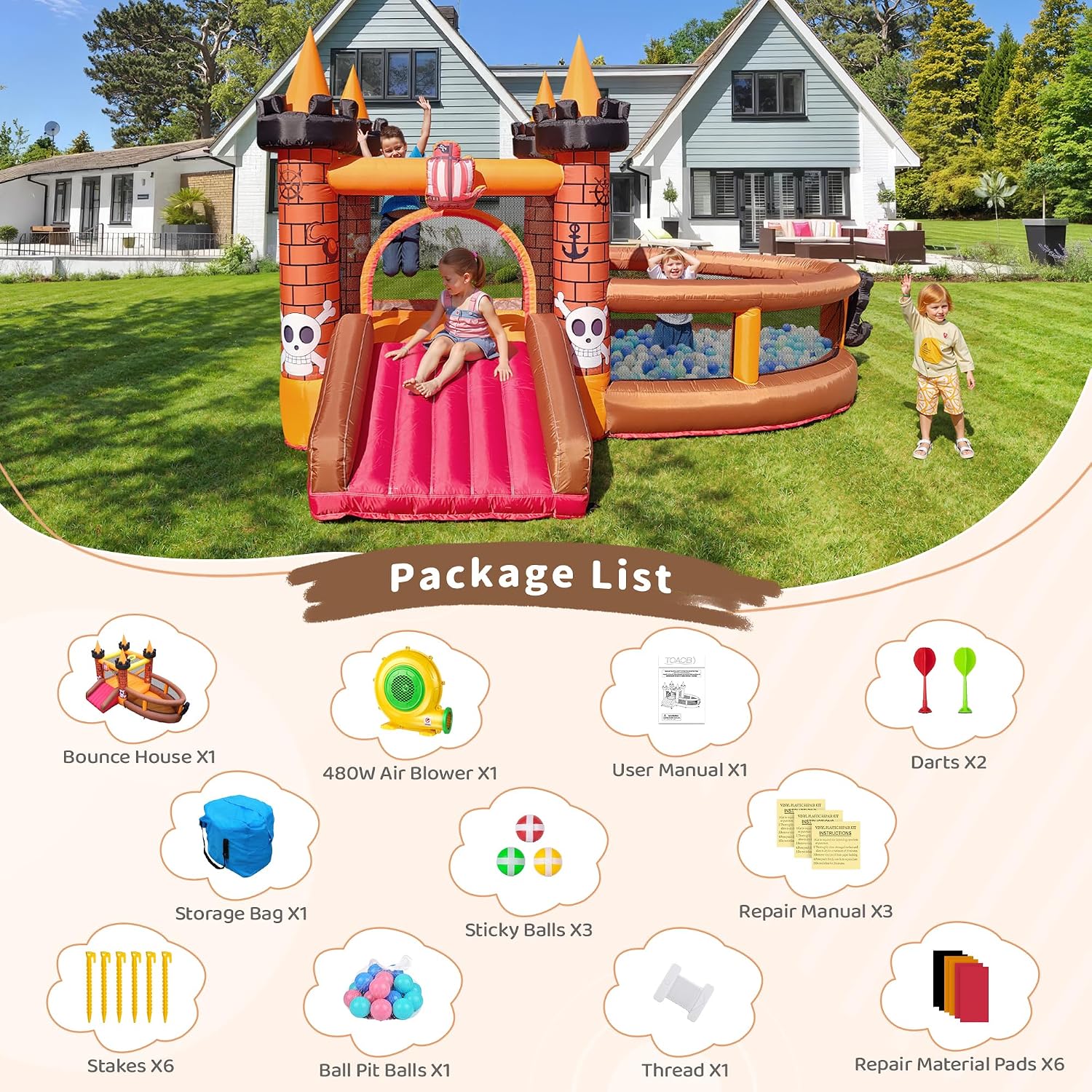 Casa Inflable para Niños de 3  - Kids Outdoor Inflatable reseña y precio