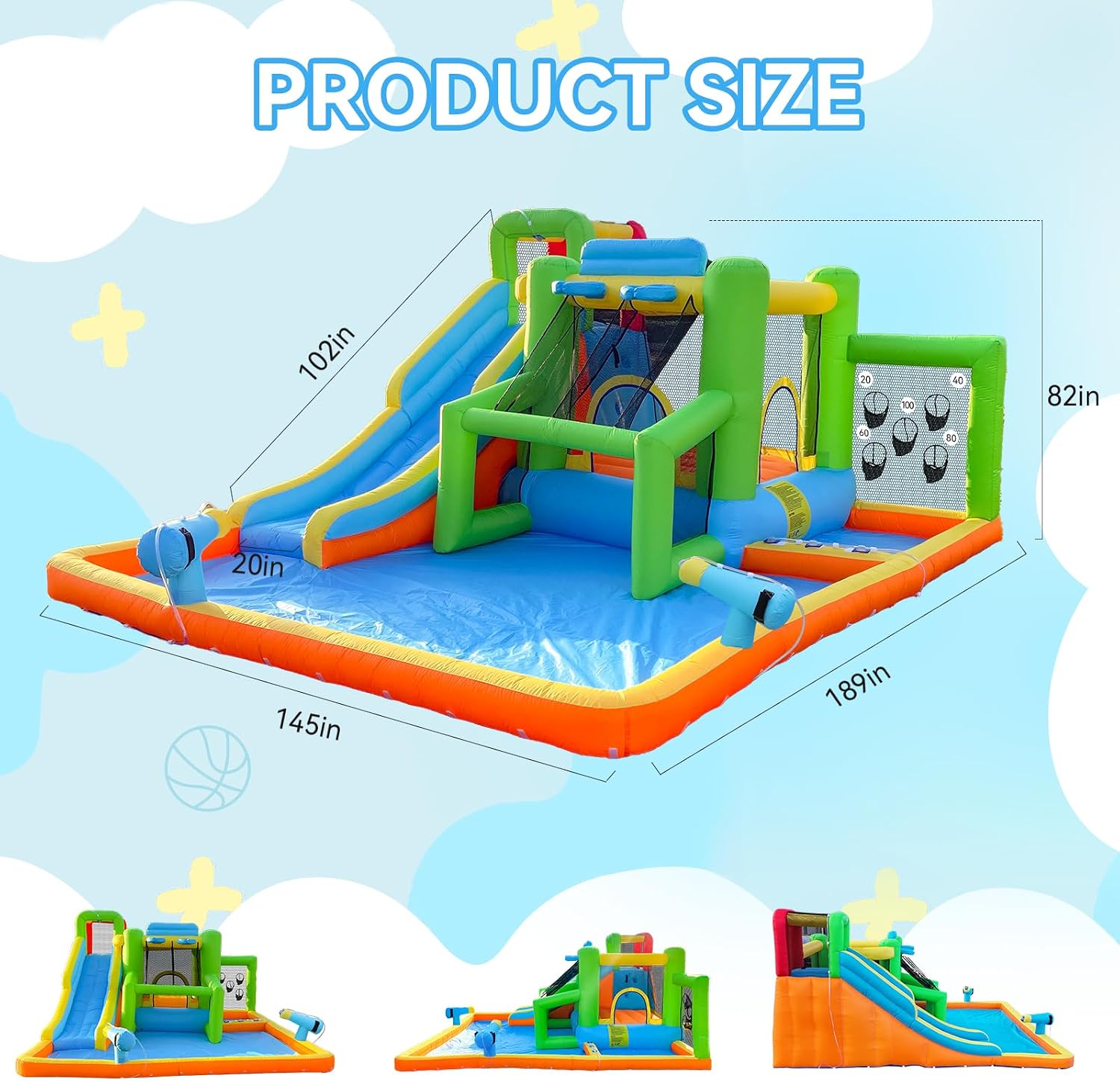 FBSPORT Casa de Brinco Inflabl - Kids Outdoor House With Slide reseña y precio