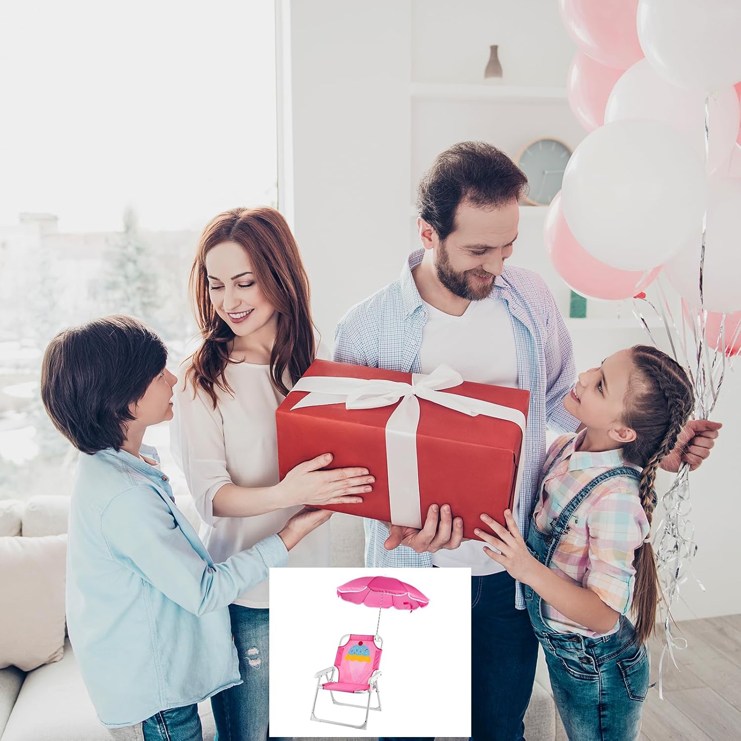 1 Juego de silla de playa pleg - Kids Outdoor Umbrella Chair reseña y precio
