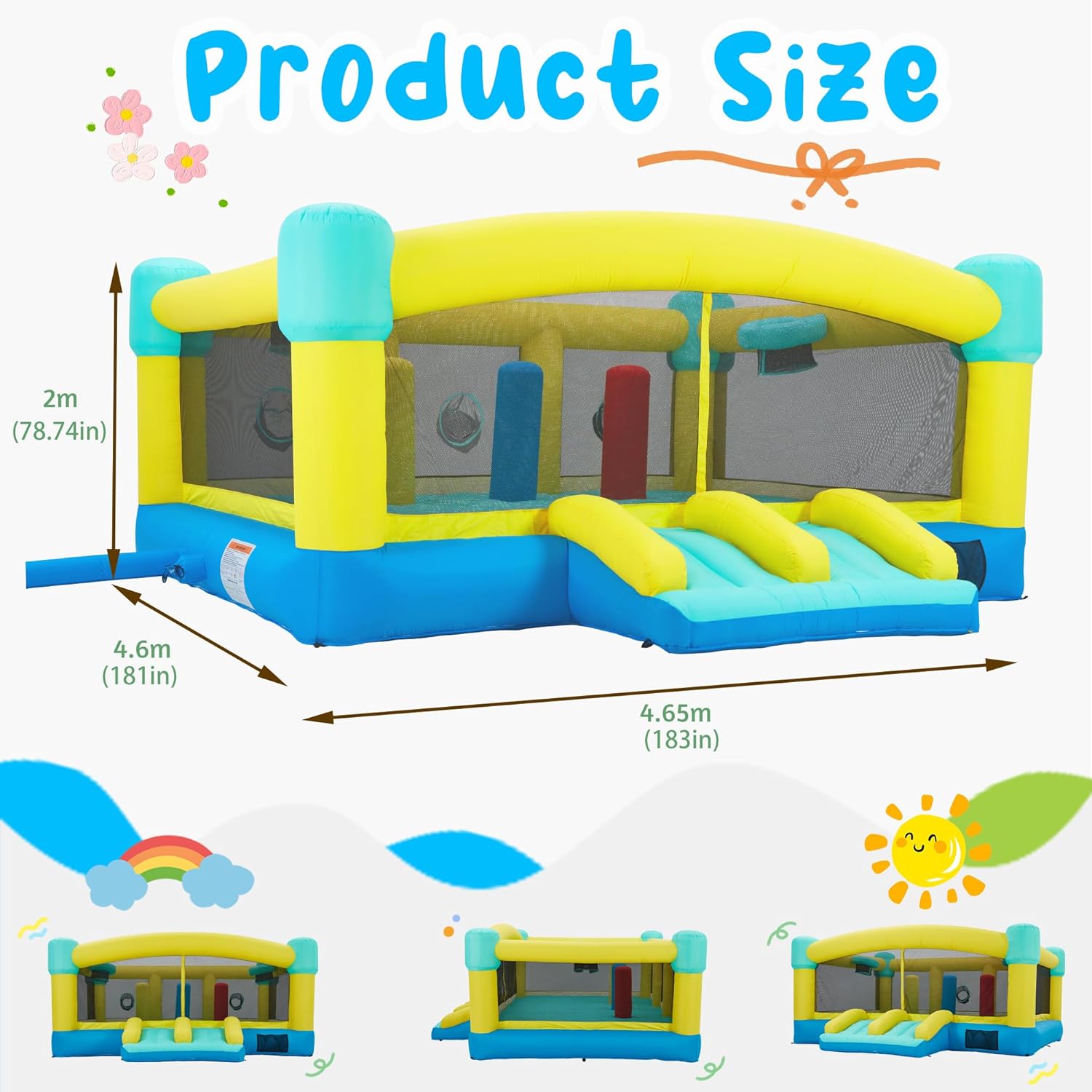 Gran Castillo Inflable, 15 x 1 - Kids Outdoor Inflatable reseña y precio