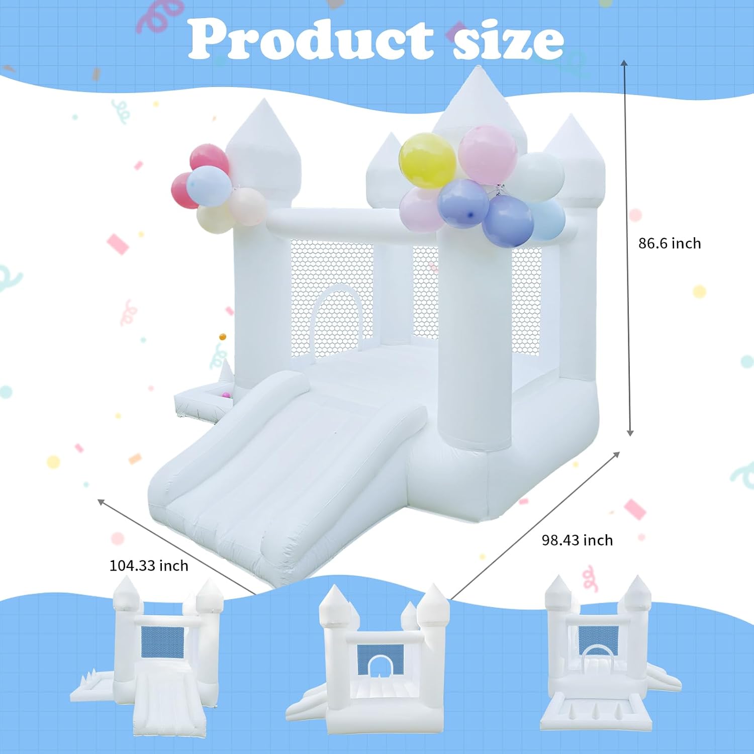 Castillo Inflable Blanco, Cast - Kids Outdoor Inflatable reseña y precio