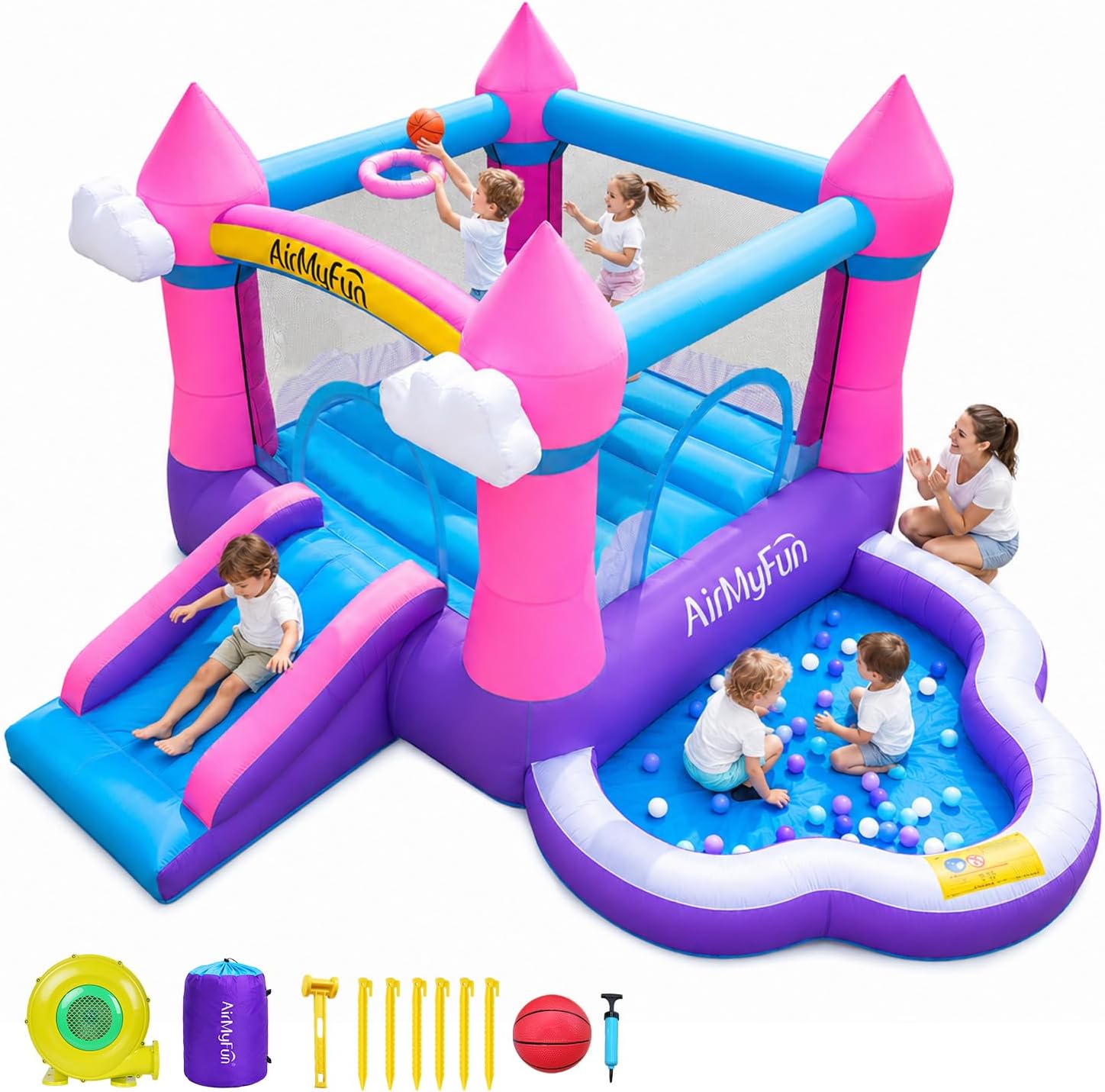 Castillo Inflable Rosa para Ni - Kids Outdoor Inflatable reseña y precio