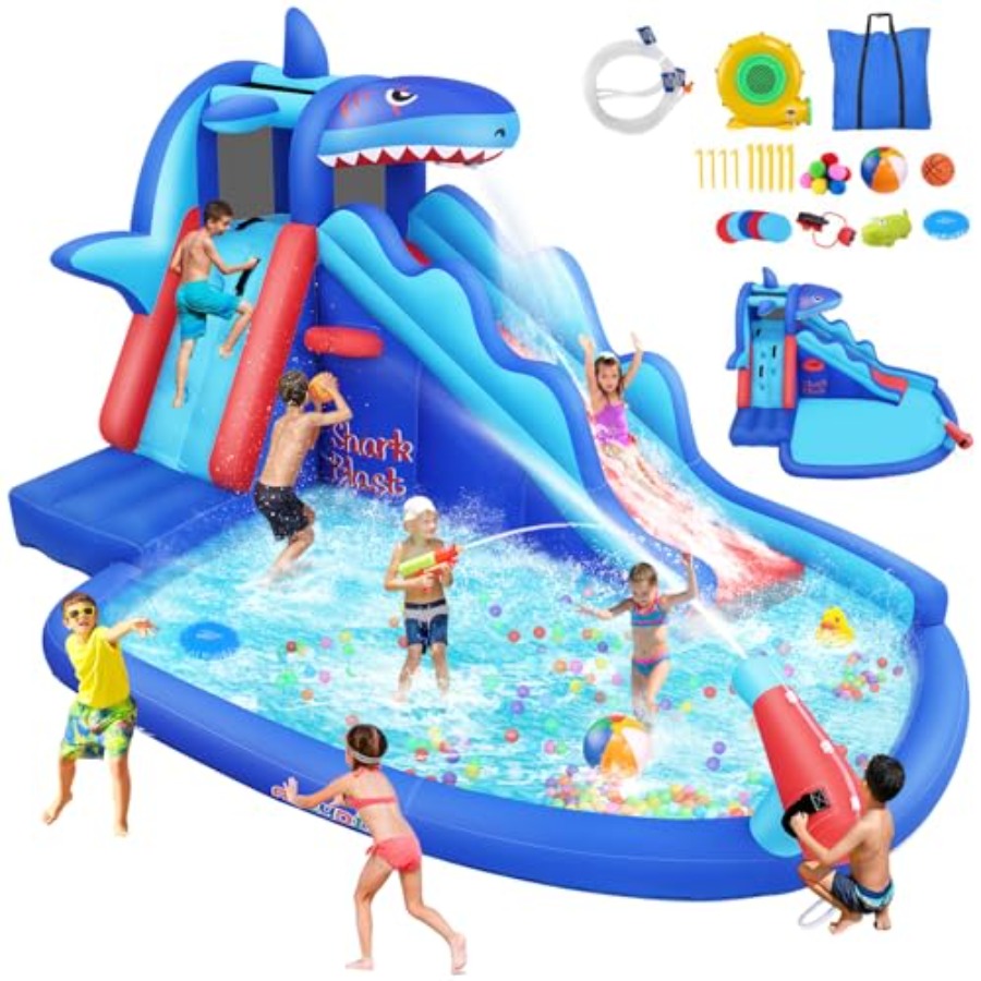 Tobogán acuático inflable para - Kids Outdoor House With Slide reseña y precio
