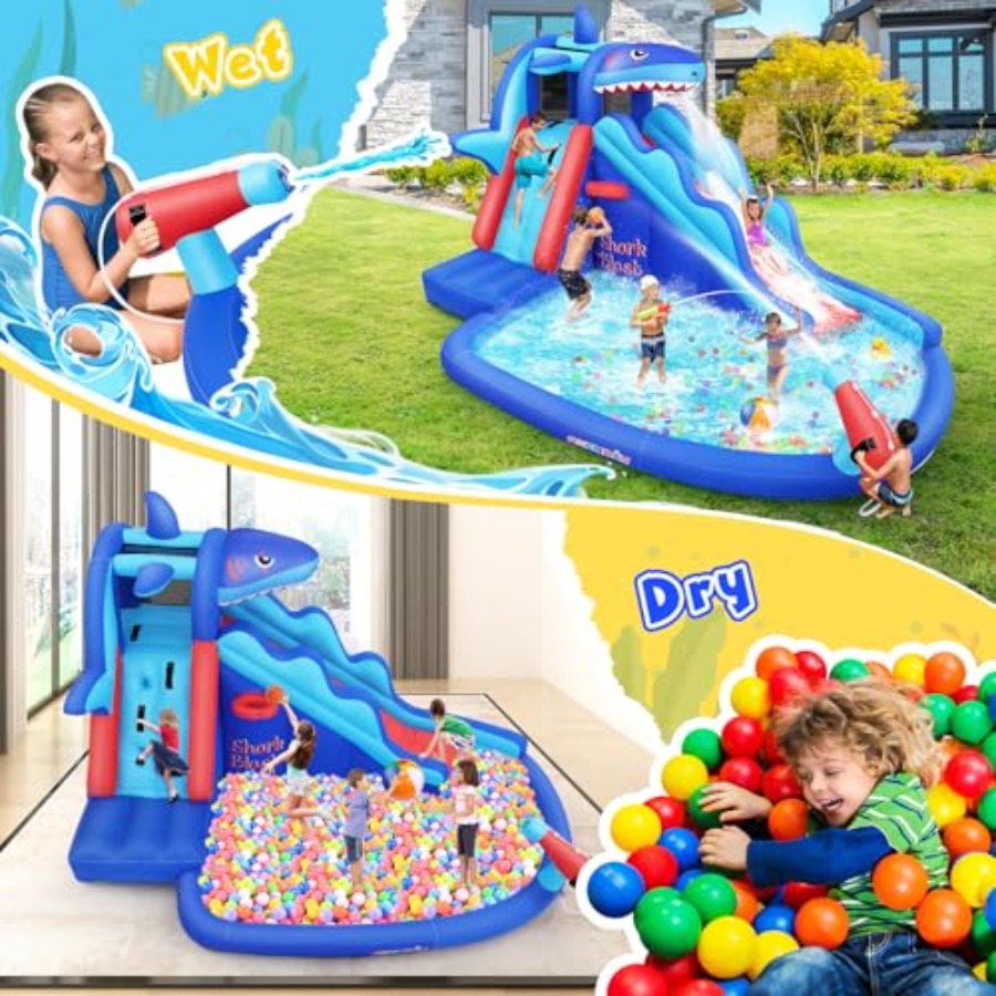 Tobogán acuático inflable para - Kids Outdoor House With Slide reseña y precio