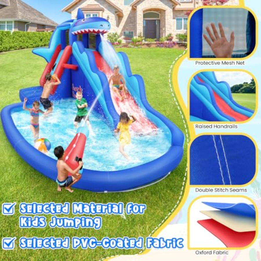 Tobogán acuático inflable para - Kids Outdoor House With Slide reseña y precio