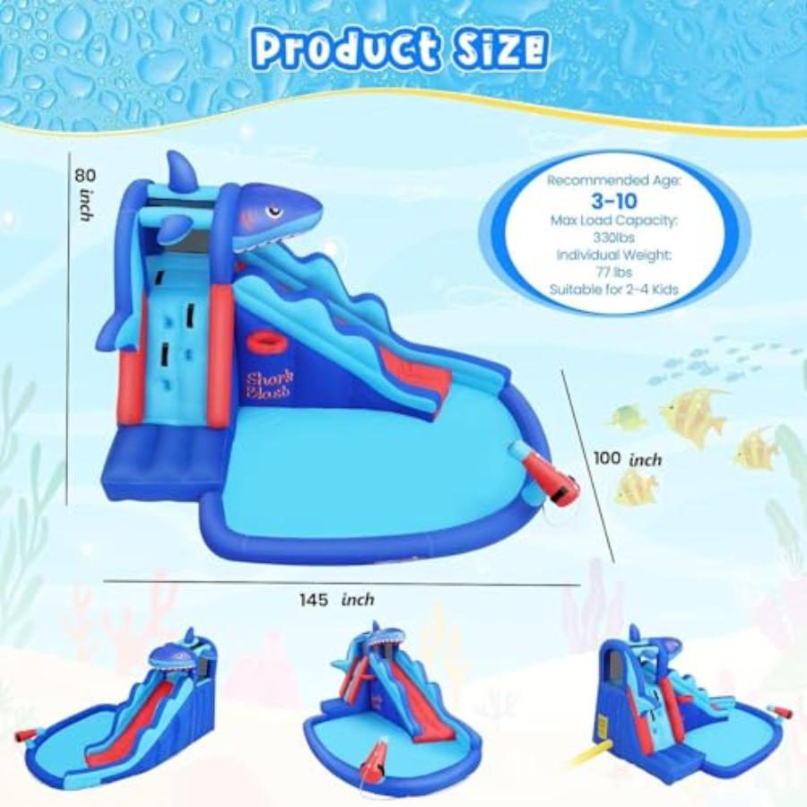 Tobogán acuático inflable para - Kids Outdoor House With Slide reseña y precio