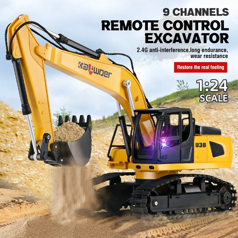 Huina Rc excavadora 1/24 9Ch c - Kids Outdoor Digger reseña y precio