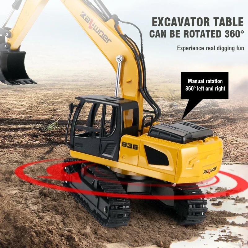 Huina Rc excavadora 1/24 9Ch c - Kids Outdoor Digger reseña y precio