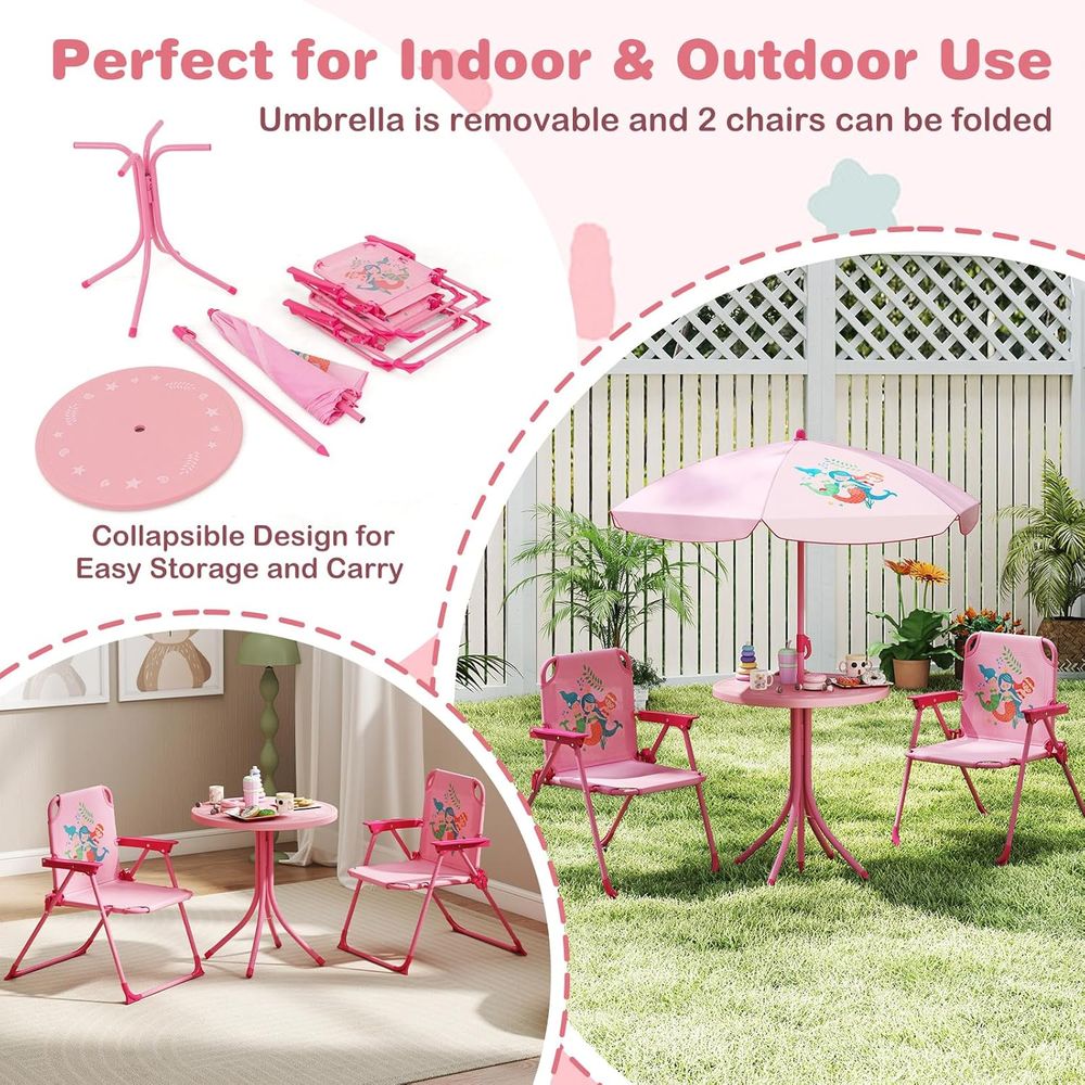 Mesa de Picnic para Niños, Mes - Kids Outdoor Umbrella Chair reseña y precio