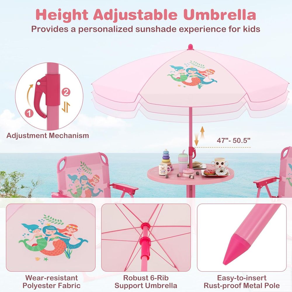 Mesa de Picnic para Niños, Mes - Kids Outdoor Umbrella Chair reseña y precio