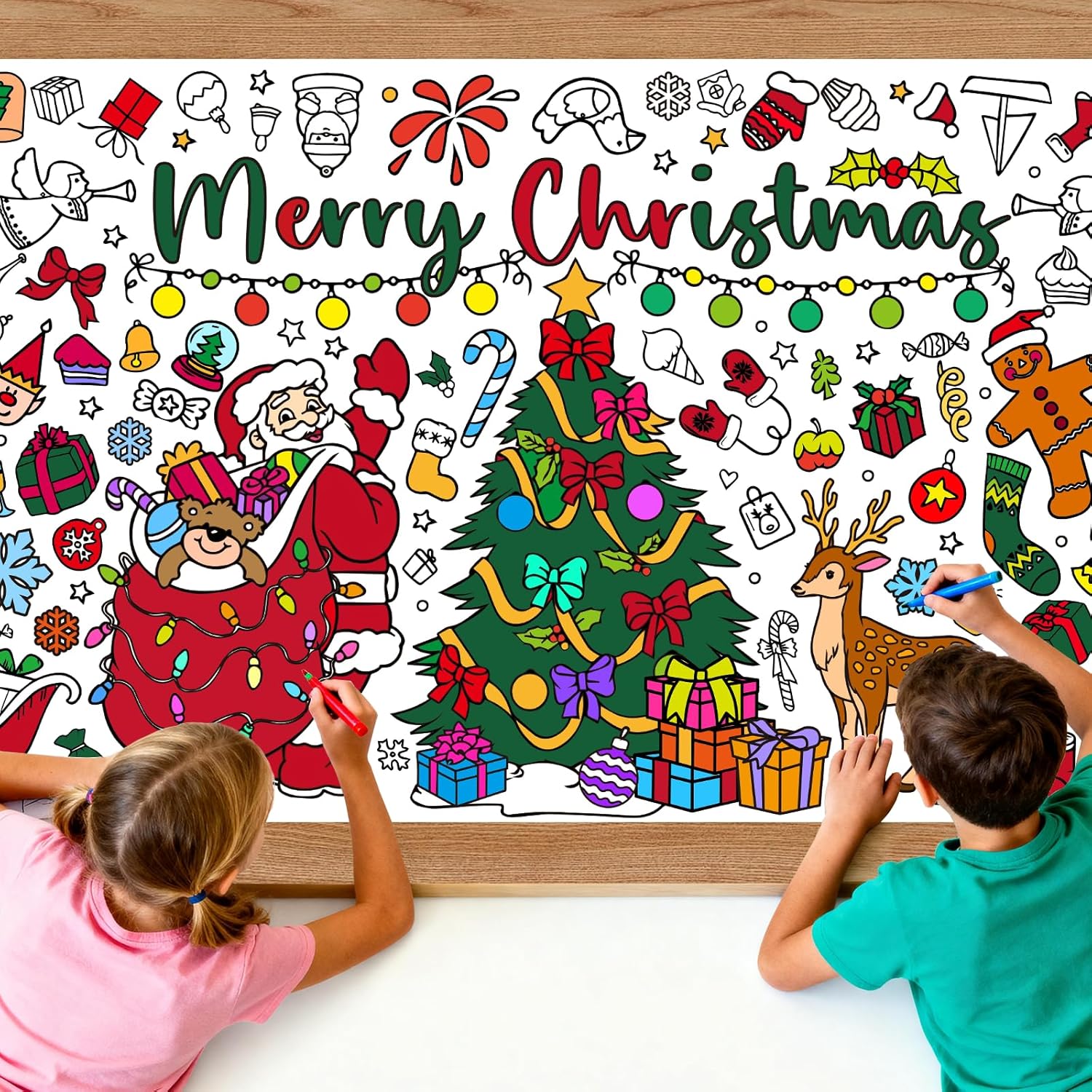 Póster para colorear gigante d - Kids Outdoor Xmas Gifts reseña y precio