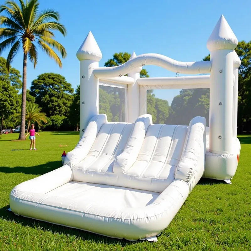 Castillo Inflable Gigante Blan - Kids Outdoor House With Slide reseña y precio