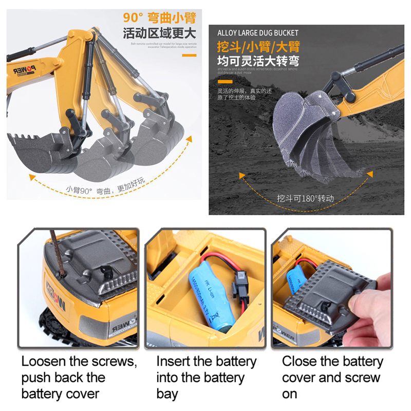 Excavadora RC de 2,4 Ghz, 6 ca - Kids Outdoor Digger reseña y precio