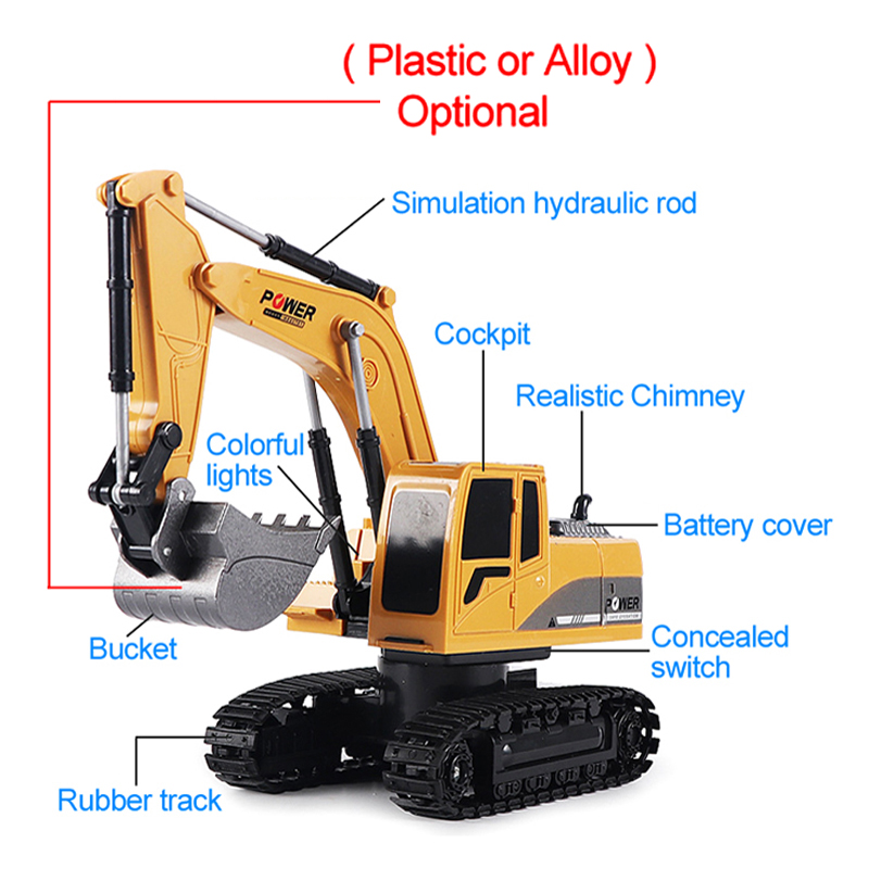 Excavadora RC de 2,4 Ghz, 6 ca - Kids Outdoor Digger reseña y precio